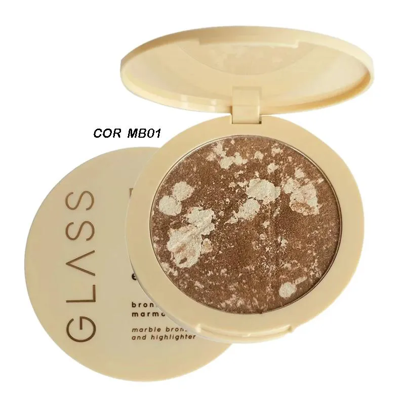 BRONZER E ILUMINADOR MARMORIZADO GLASS 14,7G - RUBY ROSE Mb01