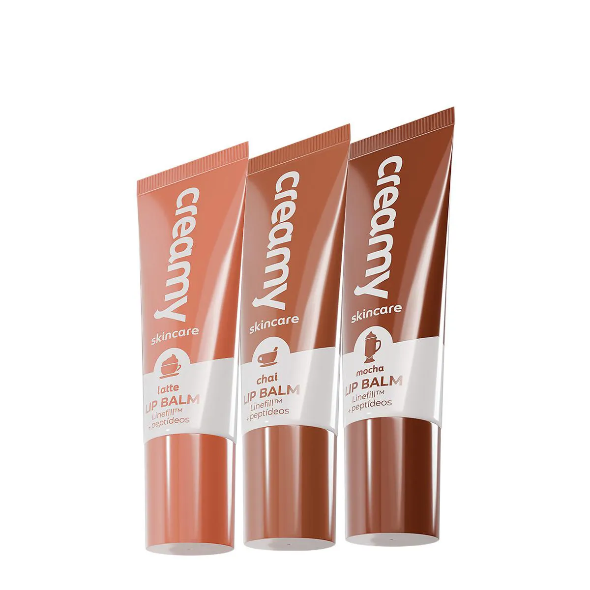 KIT CREAMY THE COFFEE COLLECTION LATTE MOCHA CHAI LIP BALM (3 PRODUTOS)