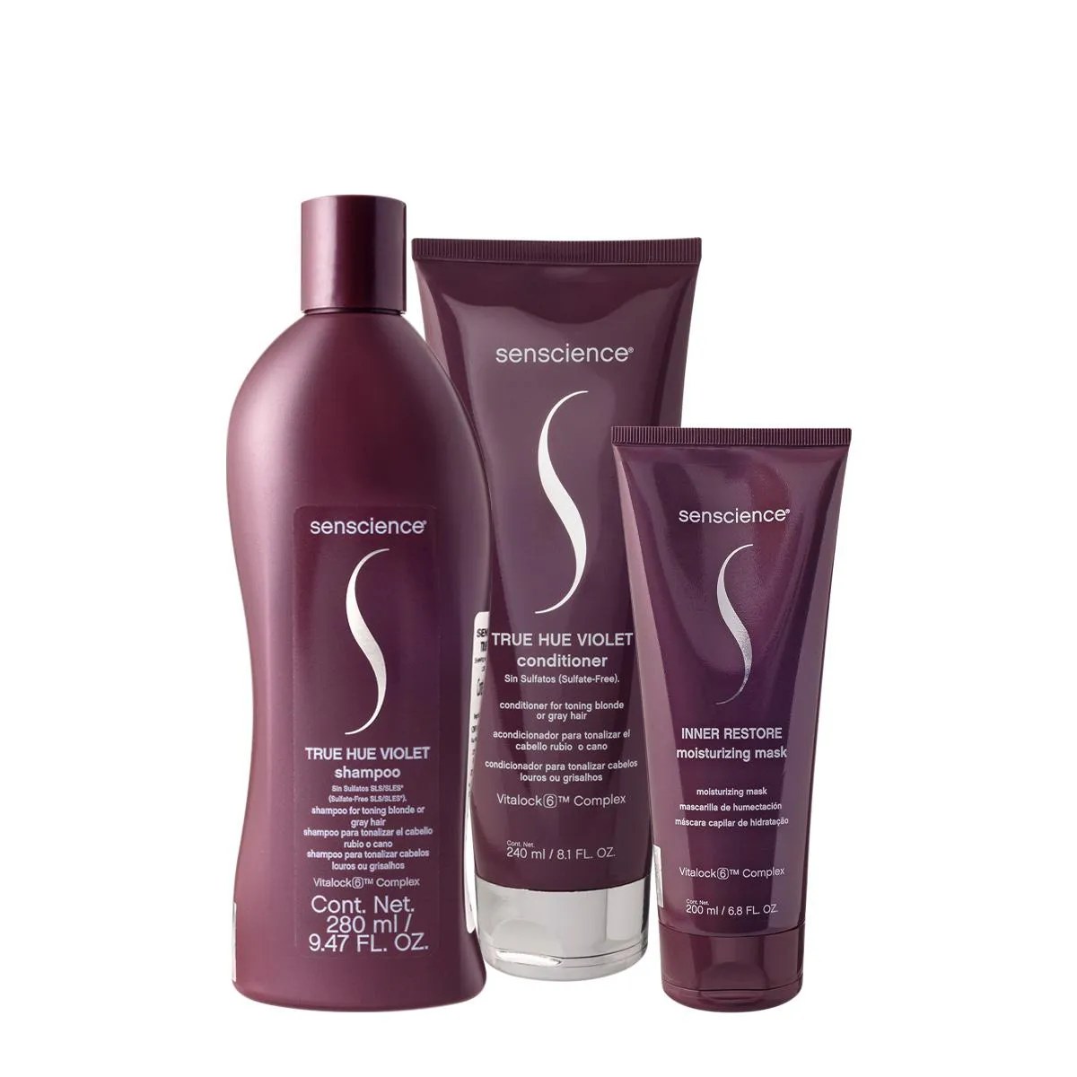 KIT SENSCIENCE TRUE HUE VIOLET INNER RESTORE HOME CARE (3 PRODUTOS)