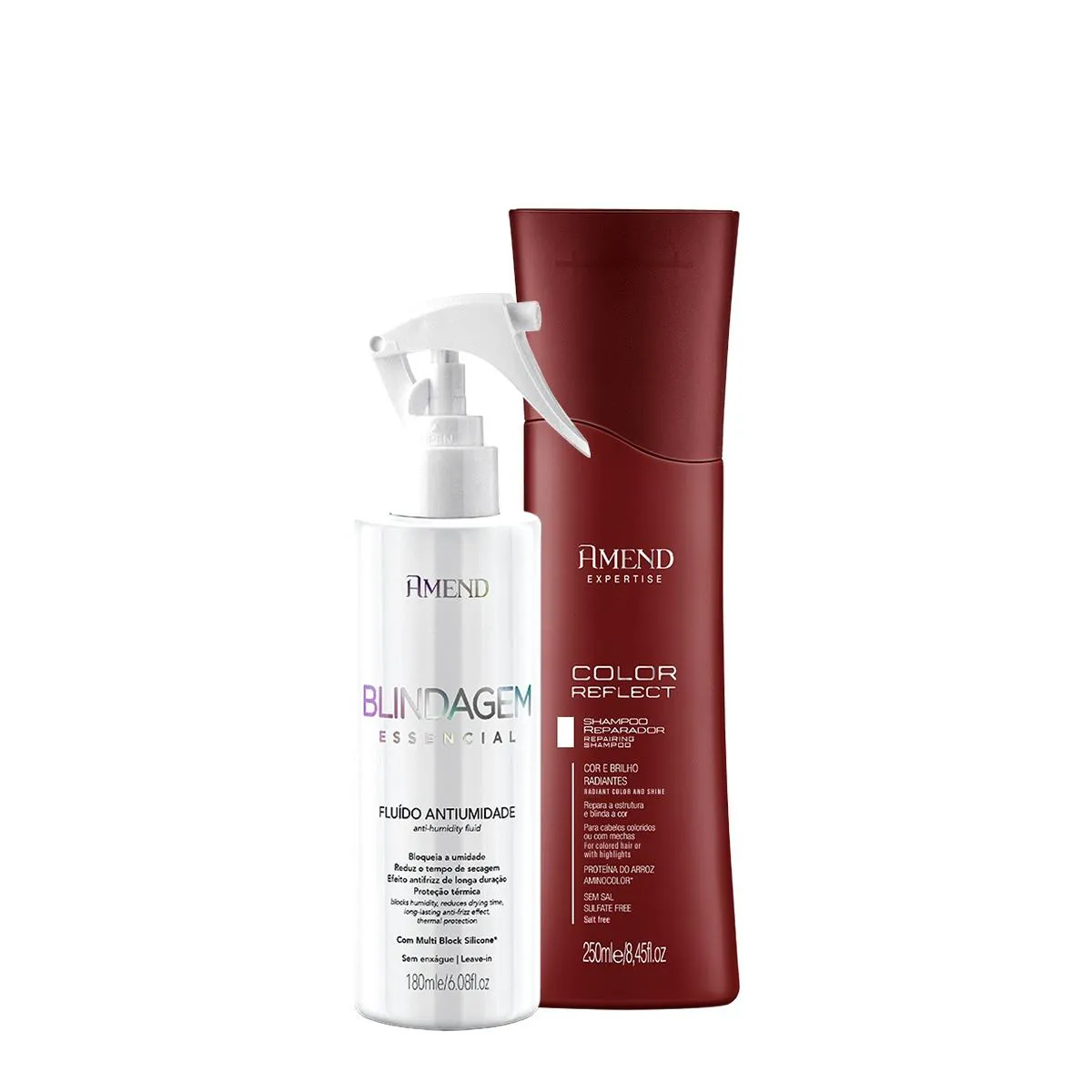KIT AMEND COLOR REFLECT RECONSTRUTOR SHAMPOO E FLUíDO ANTIUMIDADE (2 PRODUTOS)