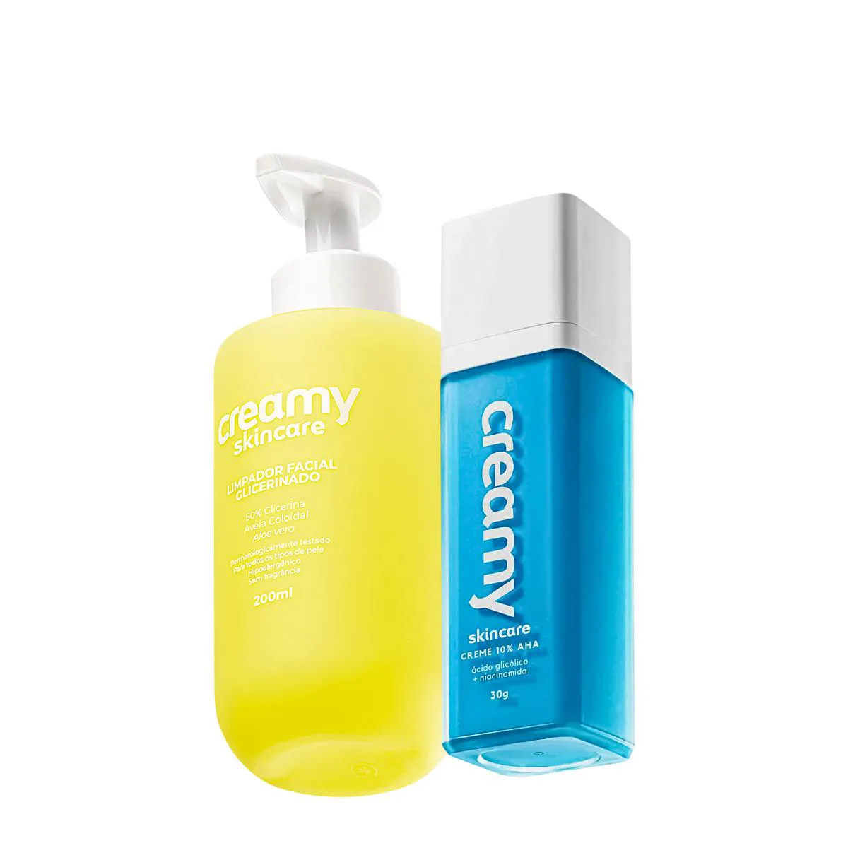 KIT CREAMY SKINCARE LIMPADOR GLICERINADO E ÁCIDO GLICóLICO (2 PRODUTOS)