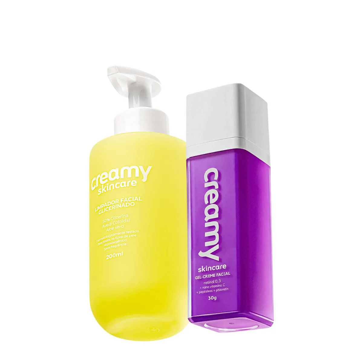 KIT CREAMY SKINCARE LIMPADOR GLICERINADO E GEL-CREME RETINOL 0,3 (2 PRODUTOS)