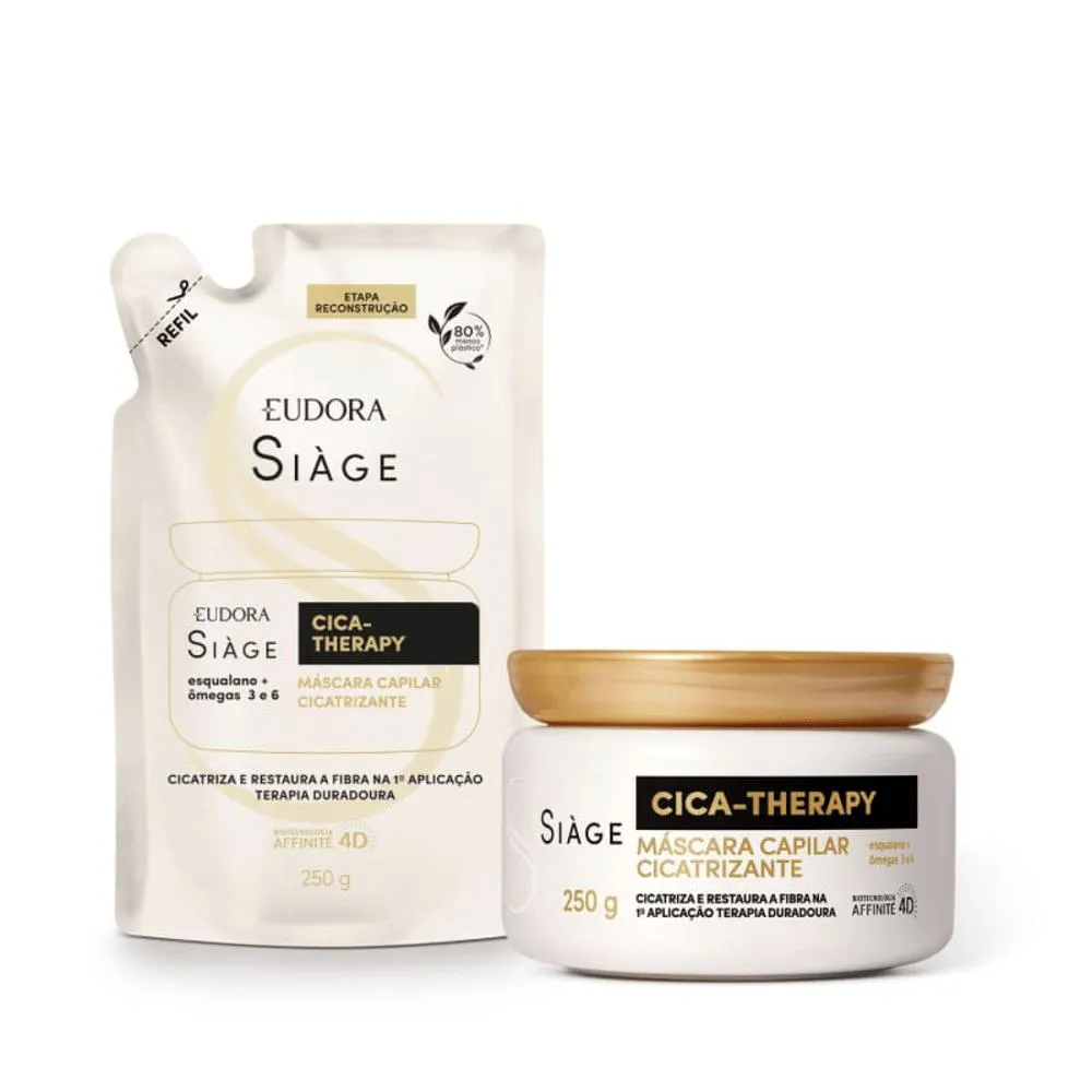 KIT SIàGE CICA-THERAPY MáSCARA: MáSCARA CAPILAR 250G + REFIL MáSCARA CAPILAR 250G