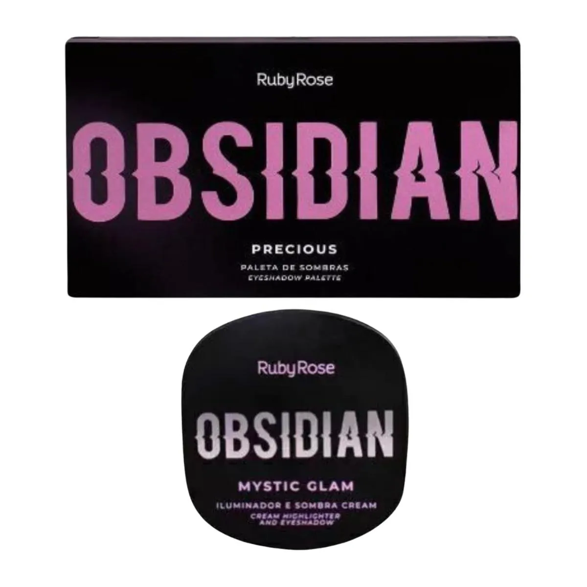 KIT RUBY ROSE OBSIDIAN PALETA PRECIOUS+ILUMINADOR AMETHYST