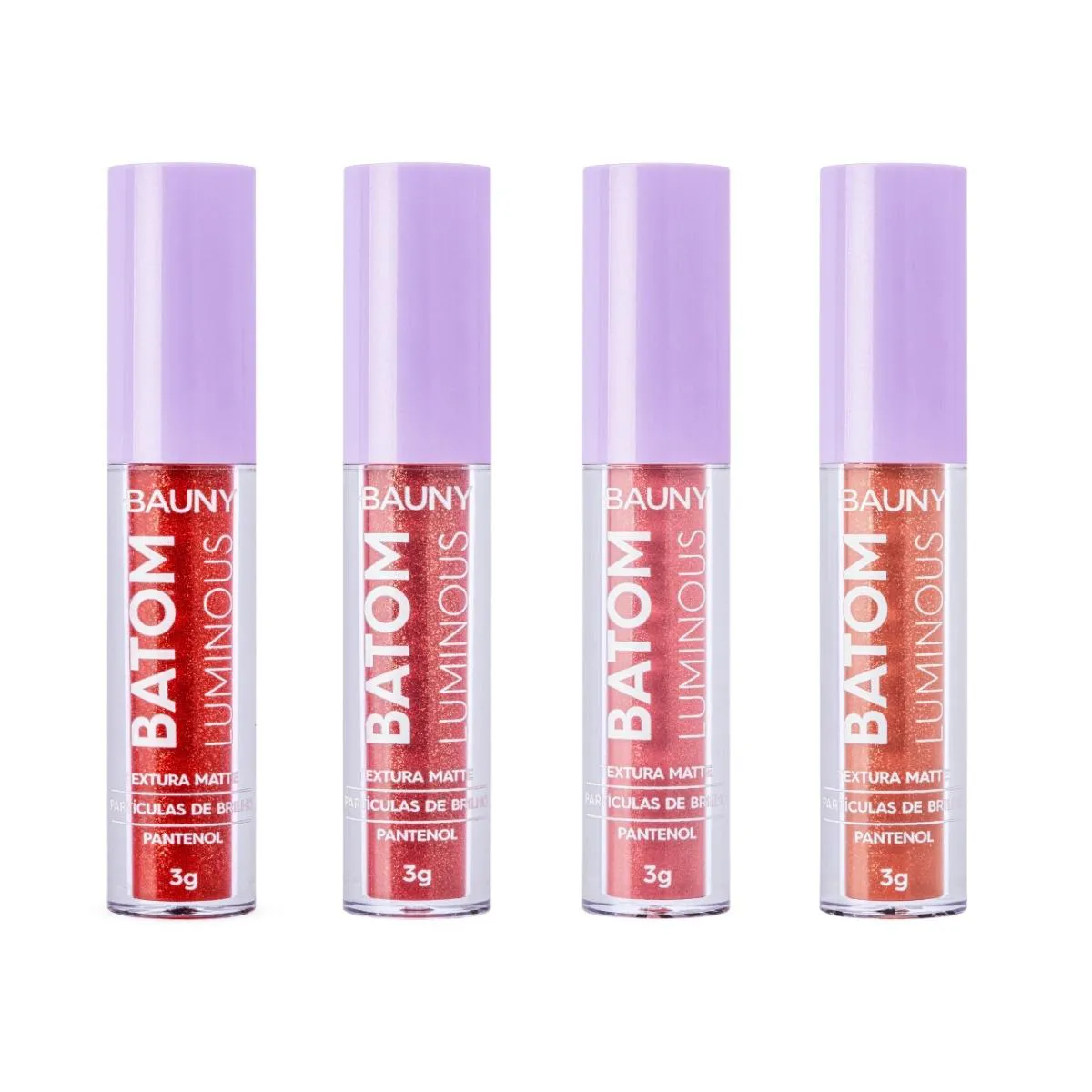 KIT BAUNY BATOM LíQUIDO LUMINOUS CHERRY+CHIC+CLASSIC+HONEY