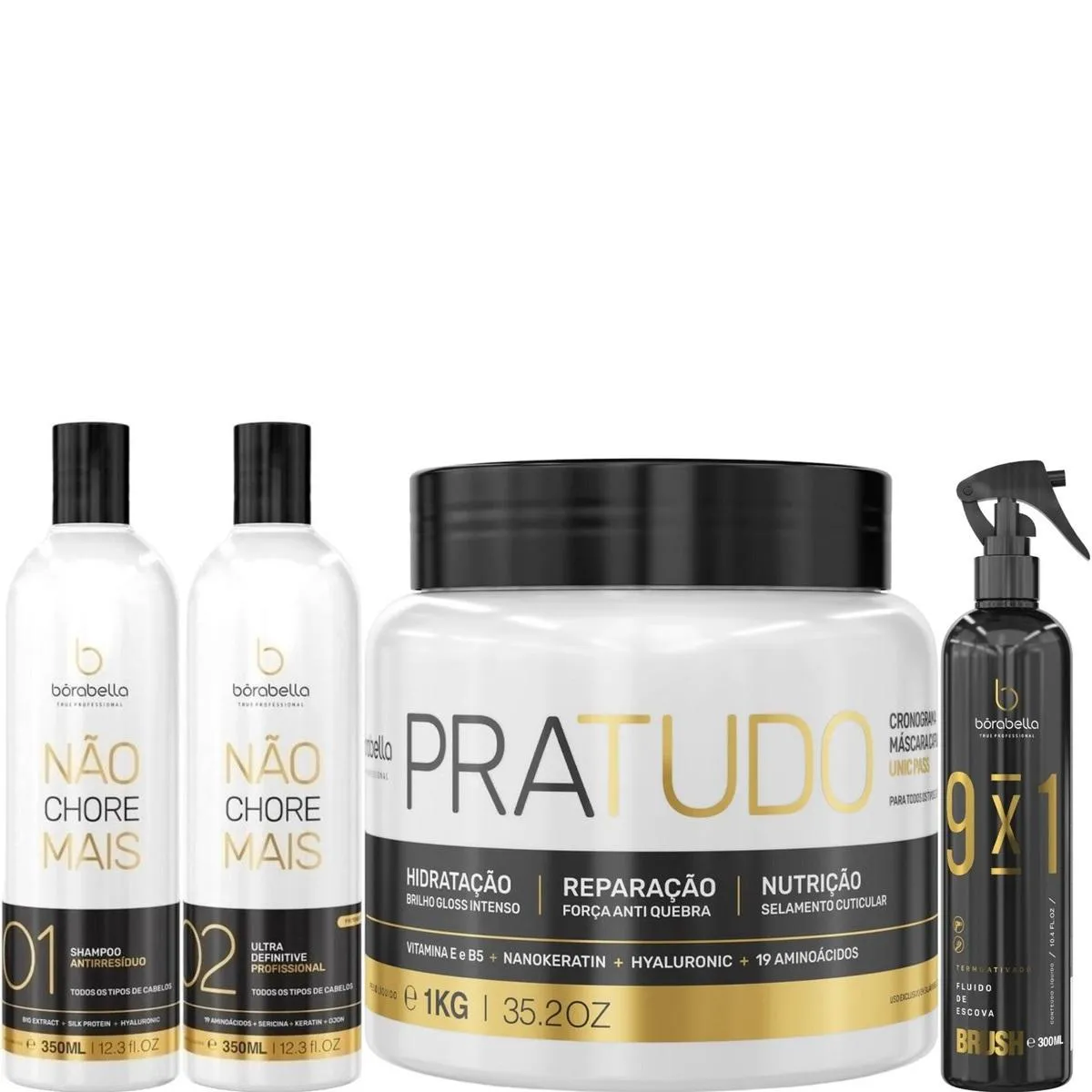BORABELLA KIT NãO CHORE 2X350ML + PRATUDO 1KG + FLUIDO