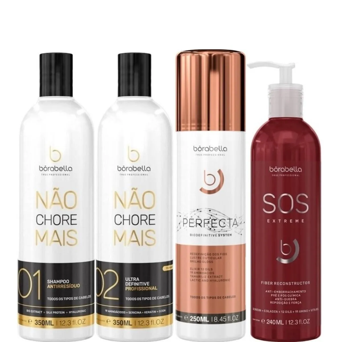 BORABELLA KIT NãO CHORE 2X350ML + PERFECTA 250ML + SOS
