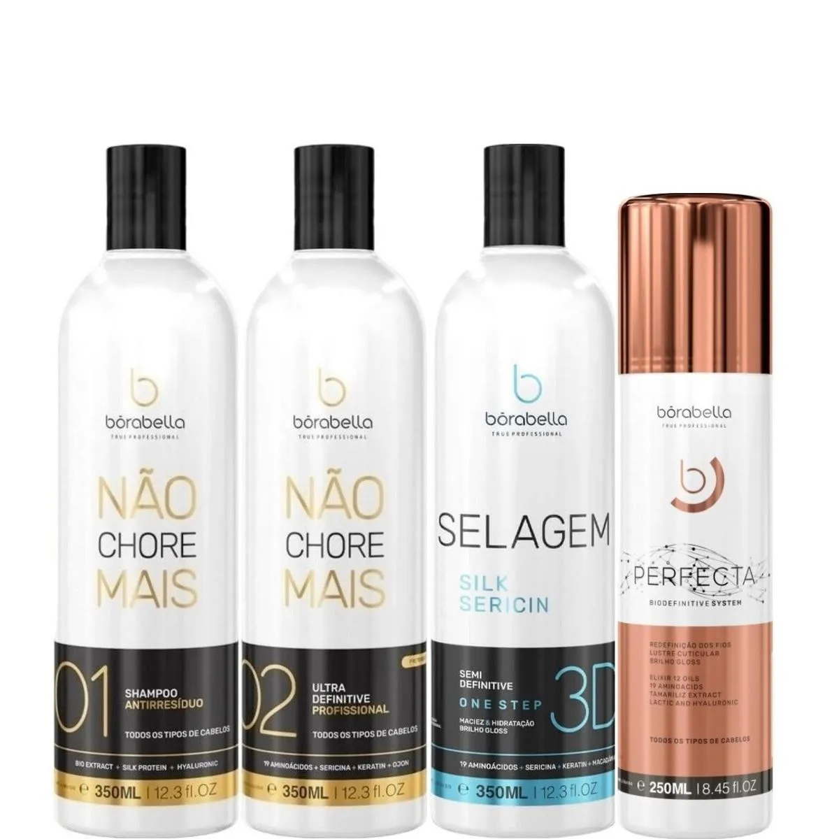 BORABELLA KIT NãO CHORE + SELAGEM 3X350ML + PERFECTA 250ML