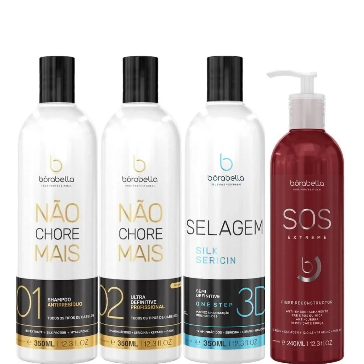 BORABELLA KIT NãO CHORE + SELAGEM 3D 3X350ML + SOS