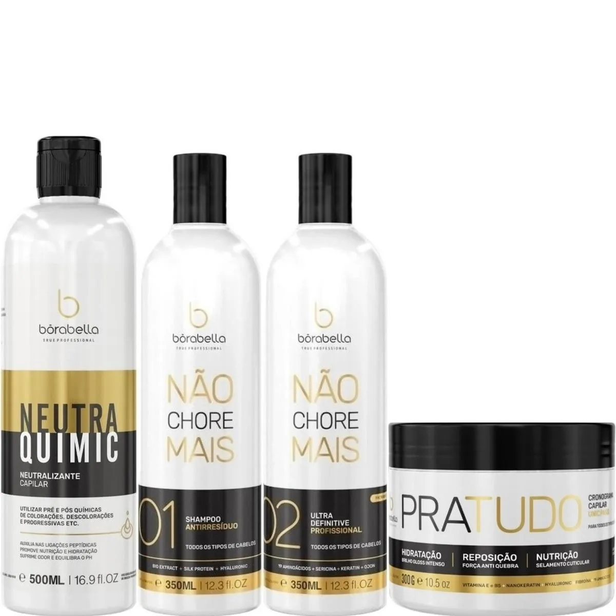 BORABELLA KIT NãO CHORE 350ML + PRATUDO 300G + NEUTRAQUIMIC