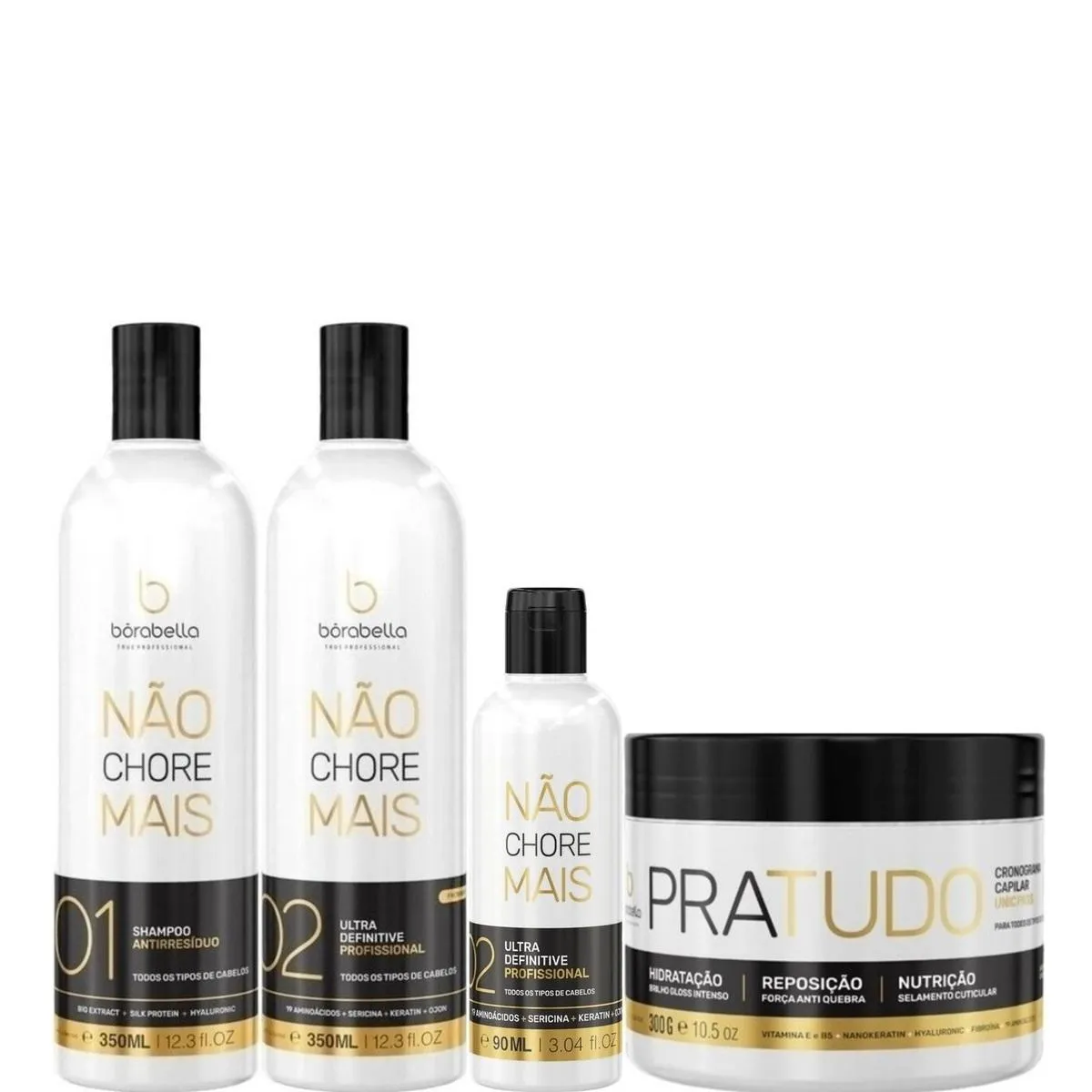 BORABELLA KIT NãO CHORE 350ML + PASSO 2 - 90ML + PRATUDO 300G