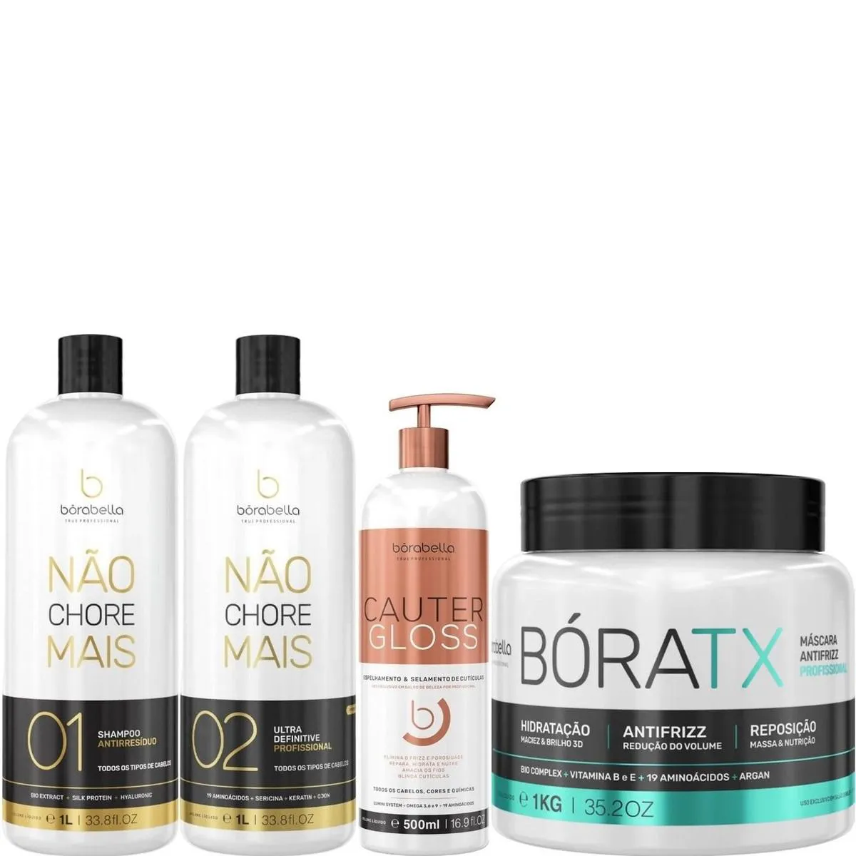 BORABELLA KIT NãO CHORE 1L + CAUTER 500ML + BóRATX 1KG