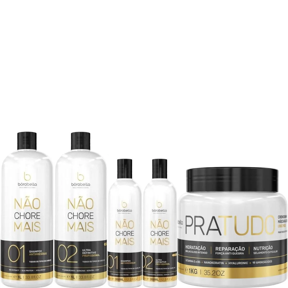 BORABELLA KIT NãO CHORE 2X1L + 2X350ML + PRATUDO 1KG