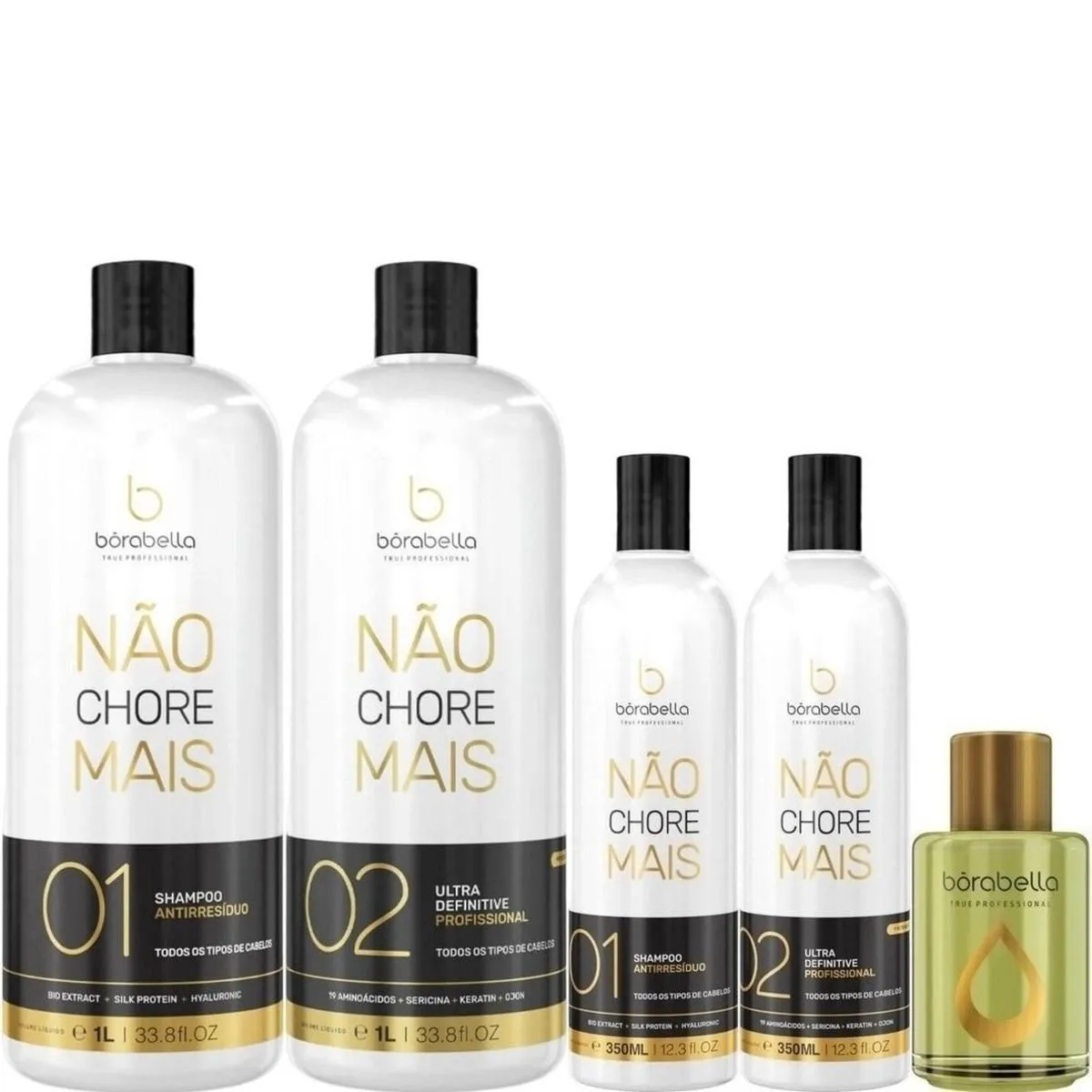 BORABELLA KIT NãO CHORE 2X1L + KIT 2X350ML + ARGAN 7ML
