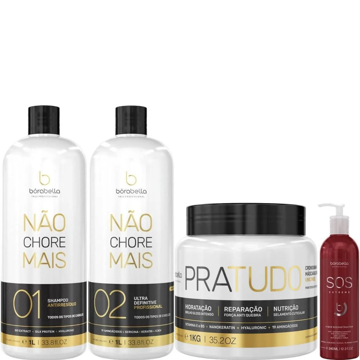 BORABELLA KIT NãO CHORE 2X1L + PRATUDO 1KG + SOS 240ML