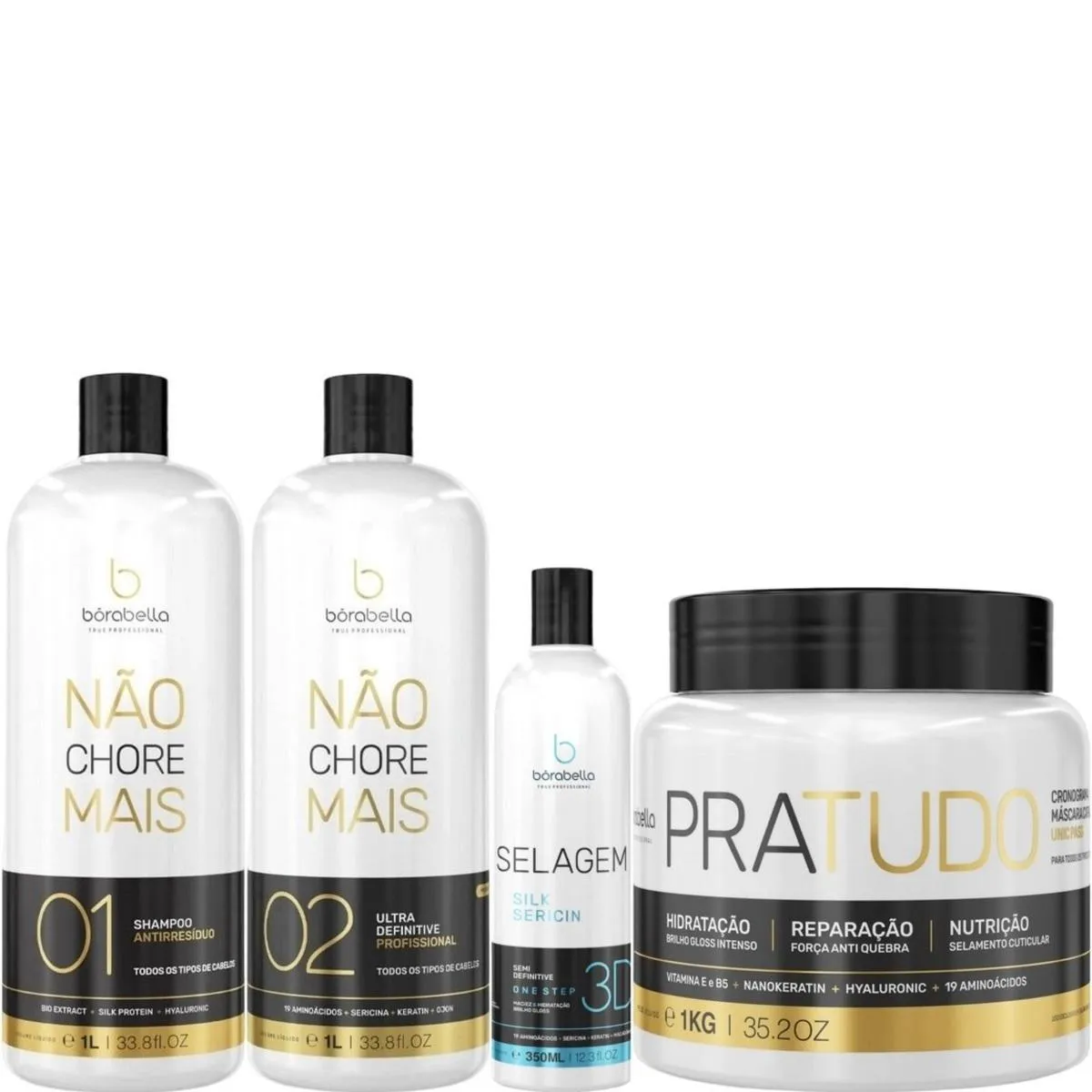 BORABELLA KIT NãO CHORE 1L + SELAGEM 350ML + PRATUDO 1KG