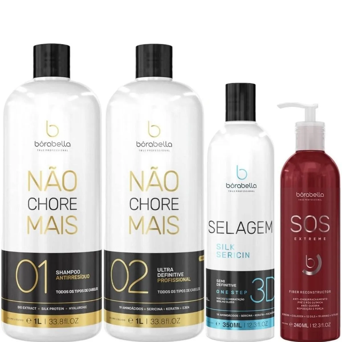 BORABELLA KIT NãO CHORE 2X1L + SELAGEM 350ML + SOS EXTREME
