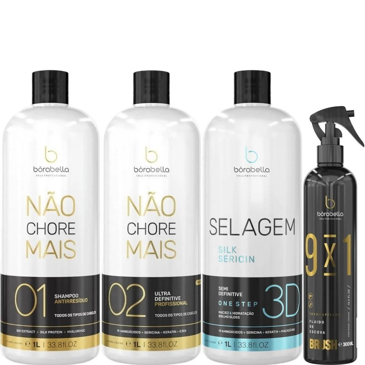 BORABELLA KIT NãO CHORE + SELAGEM 3X1L + FLUIDO 300ML