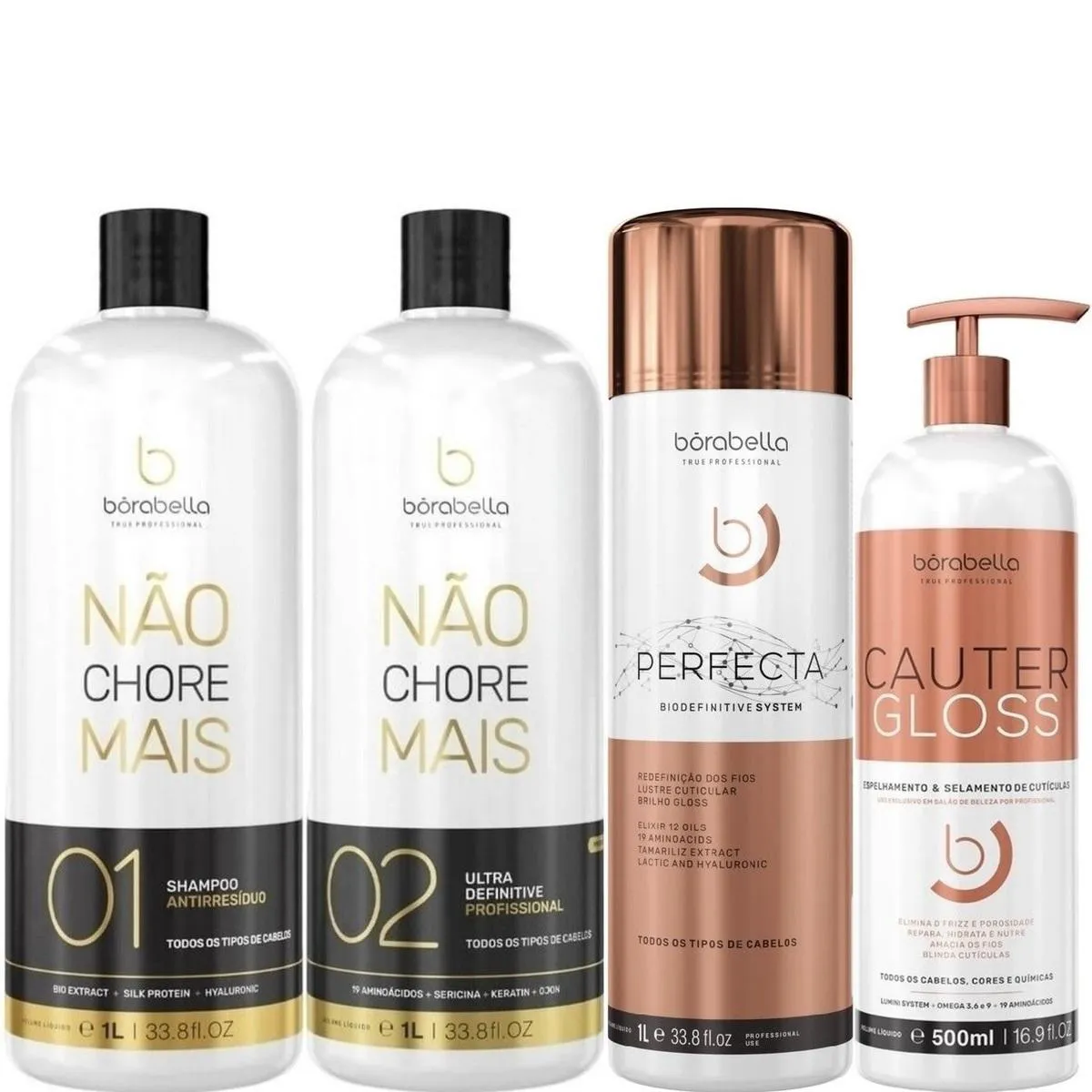 BORABELLA KIT NãO CHORE + PERFECTA 3X1L + CAUTER 500ML