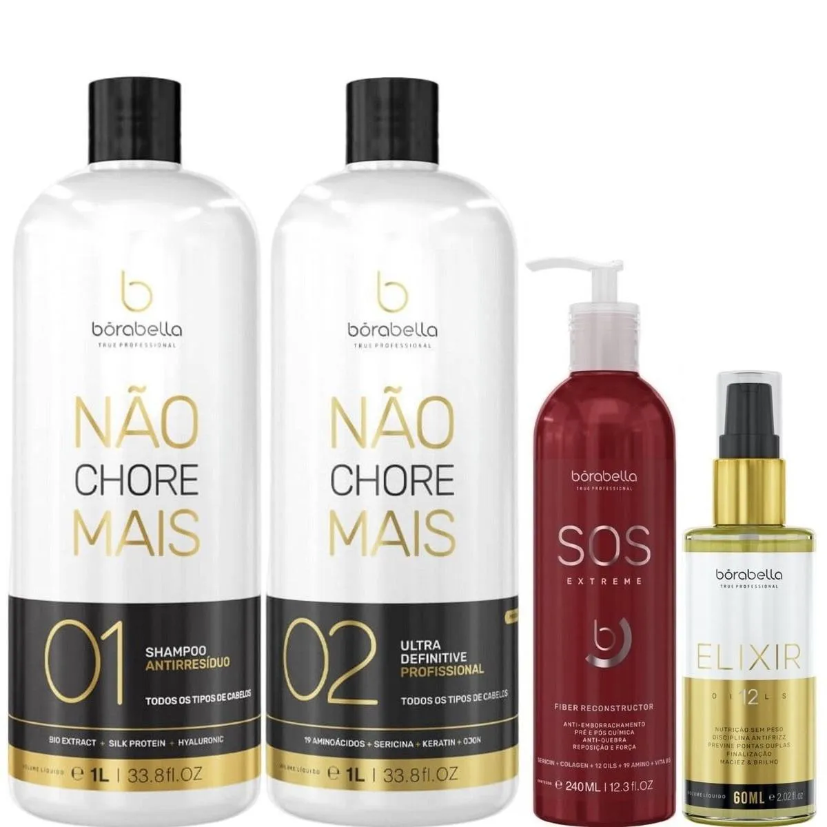 BORABELLA KIT NãO CHORE 2X1L + SOS 240ML + ELIXIR 60ML