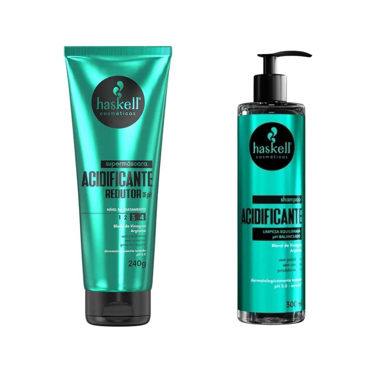 KIT HASKELL ACIDIFICANTE SHAMPOO 300ML + SUPERMASCARA 240G