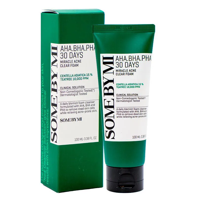 ESPUMA DE LIMPEZA FACIAL SOME BY MI MIRACLE ACNE CLEAR FOAM AHA-BHA-PHA 100ML
