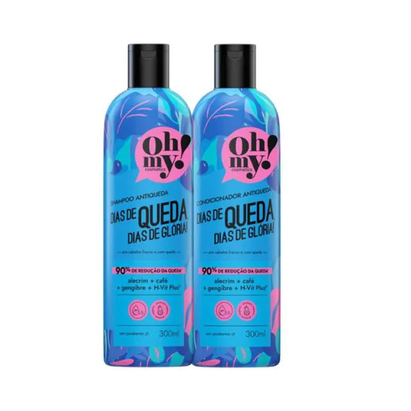 KIT SHAMPOO E CONDICIONADOR DIAS DE QUEDA, DIAS DE GLóRIA! OH MY! 300ML