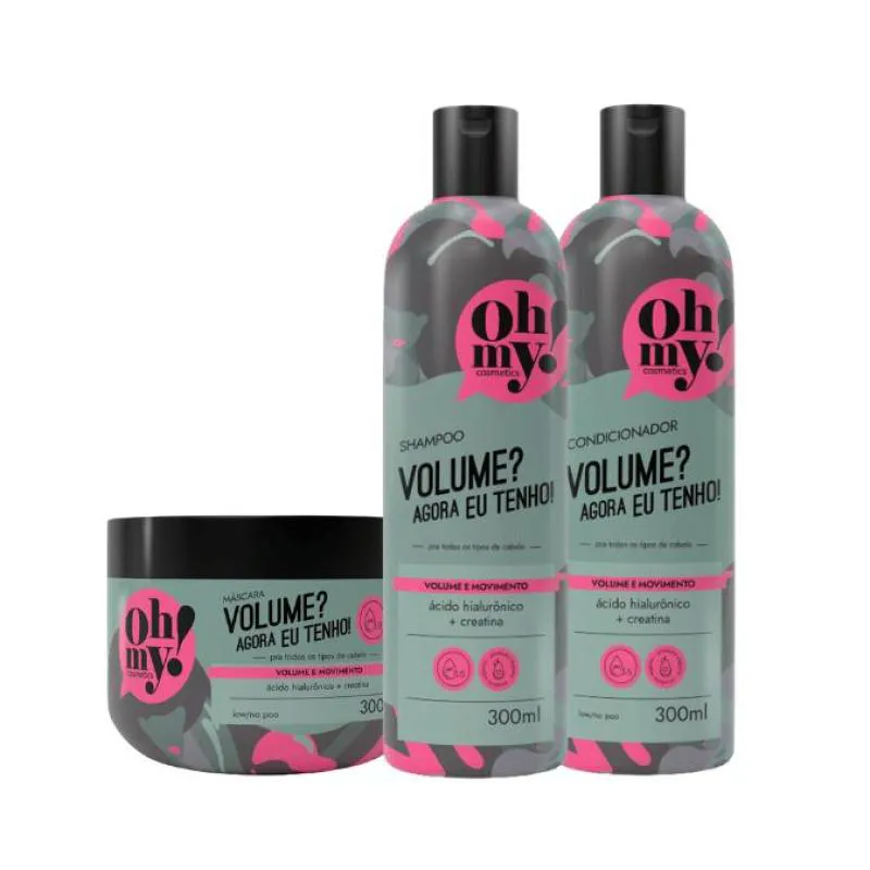 KIT SHAMPOO CONDICIONADOR E MáSCARA VOLUME? AGORA EU TENHO! OH MY! 300ML