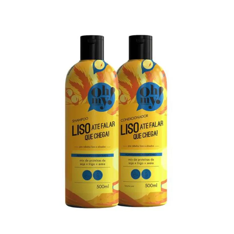 KIT SHAMPOO E CONDICIONADOR LISO ATé FALAR  QUE CHEGA! OH MY! - 500ML