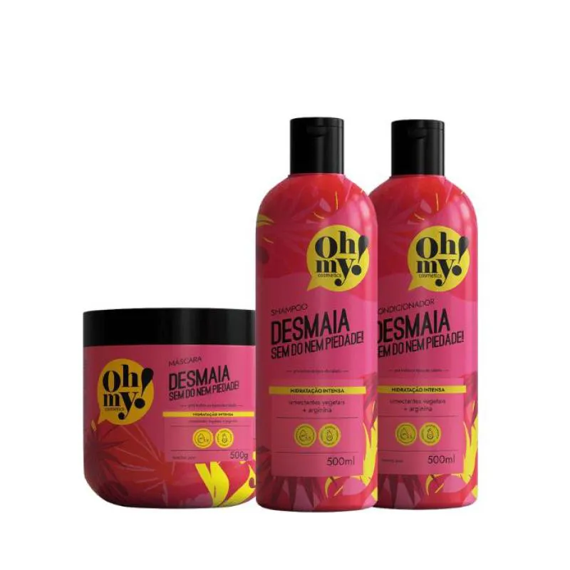 KIT SHAMPOO CONDICIONADOR E MáSCARA DESMAIA SEM Dó NEM PIEDADE! OH MY! - 500ML