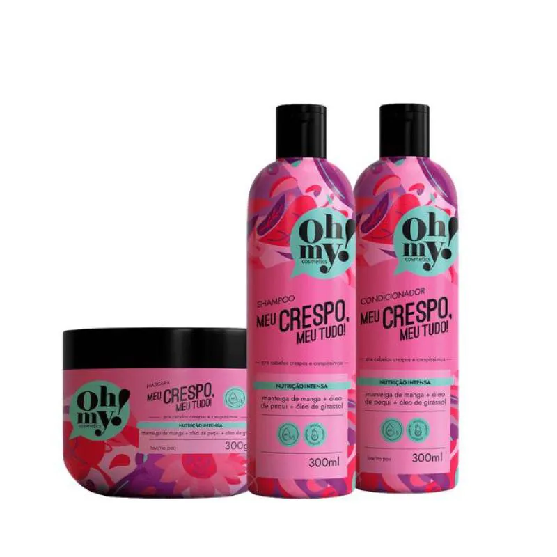 KIT SHAMPOO CONDICIONADOR E MáSCARA MEU CRESPO, MEU TUDO! OH MY! - 300ML