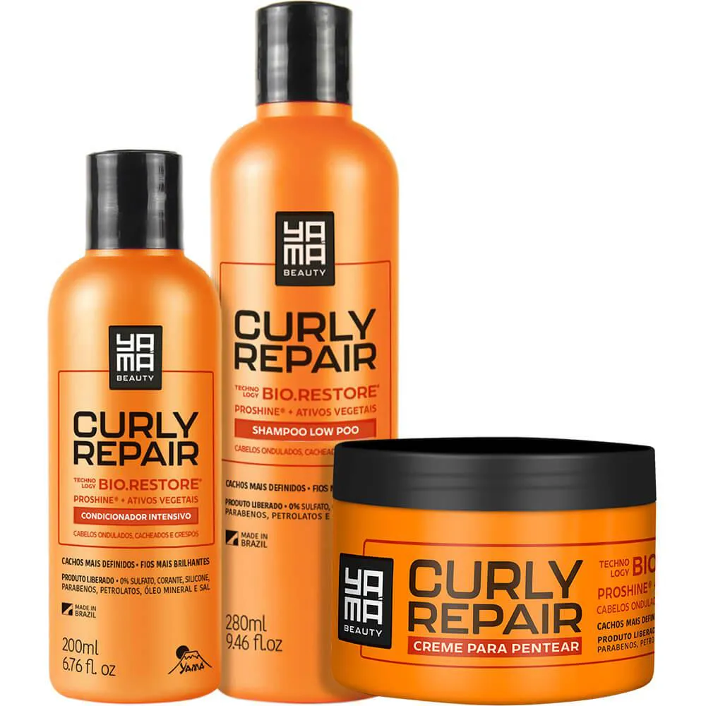 YAMá CURLY REPAIR - KIT CABELOS CACHEADOS TRIO (3 PRODUTOS)