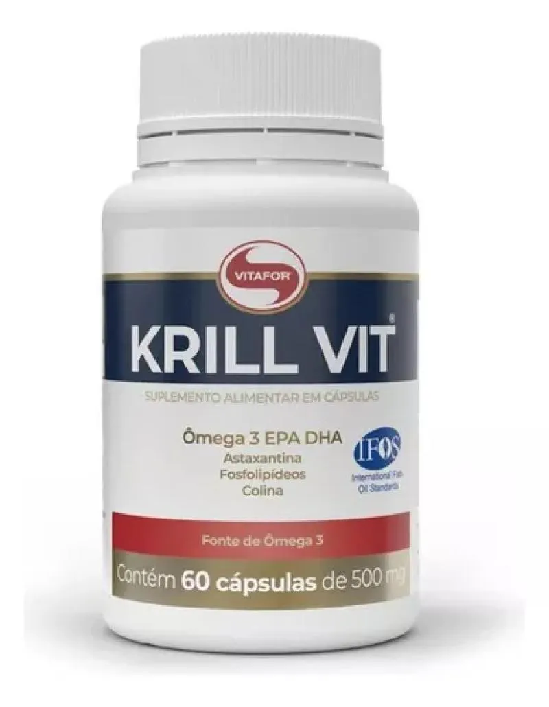 KRILL VIT 500MG PREMIUM C/ 60 CAPSULAS OLEO DE KRILL VITAFOR