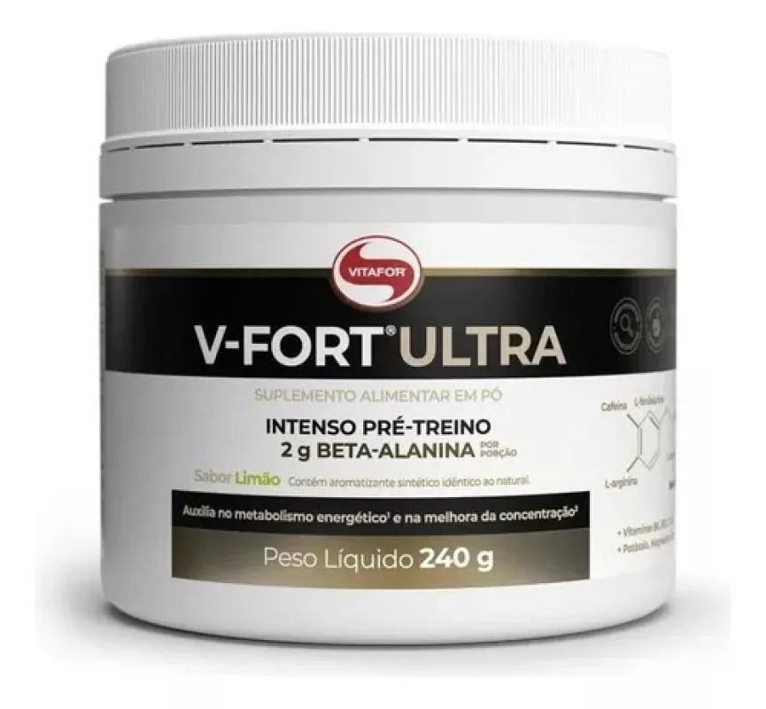 SUPLEMENTO V FORT ULTRA PRé TREINO LIMãO VITAFOR 240G