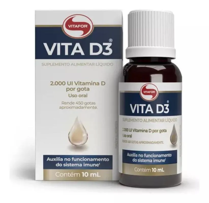VITA D3  VITAFOR - VITAMINA D3 EM GOTAS - 2.000UI 10ML