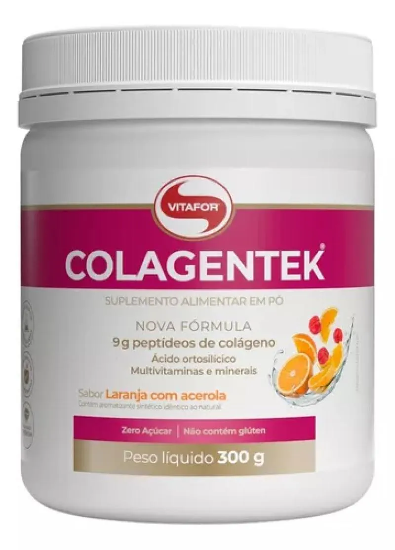 COLAGENO HIDROLISADO COLAGENTEK 300G VITAFOR LARANJA C/ ACEROLA