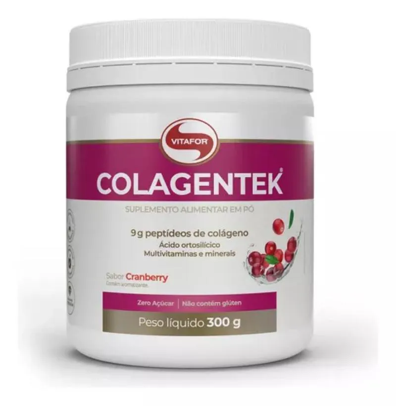 COLAGENO HIDROLISADO COLAGENTEK 300G VITAFOR SABOR CRANBERRY