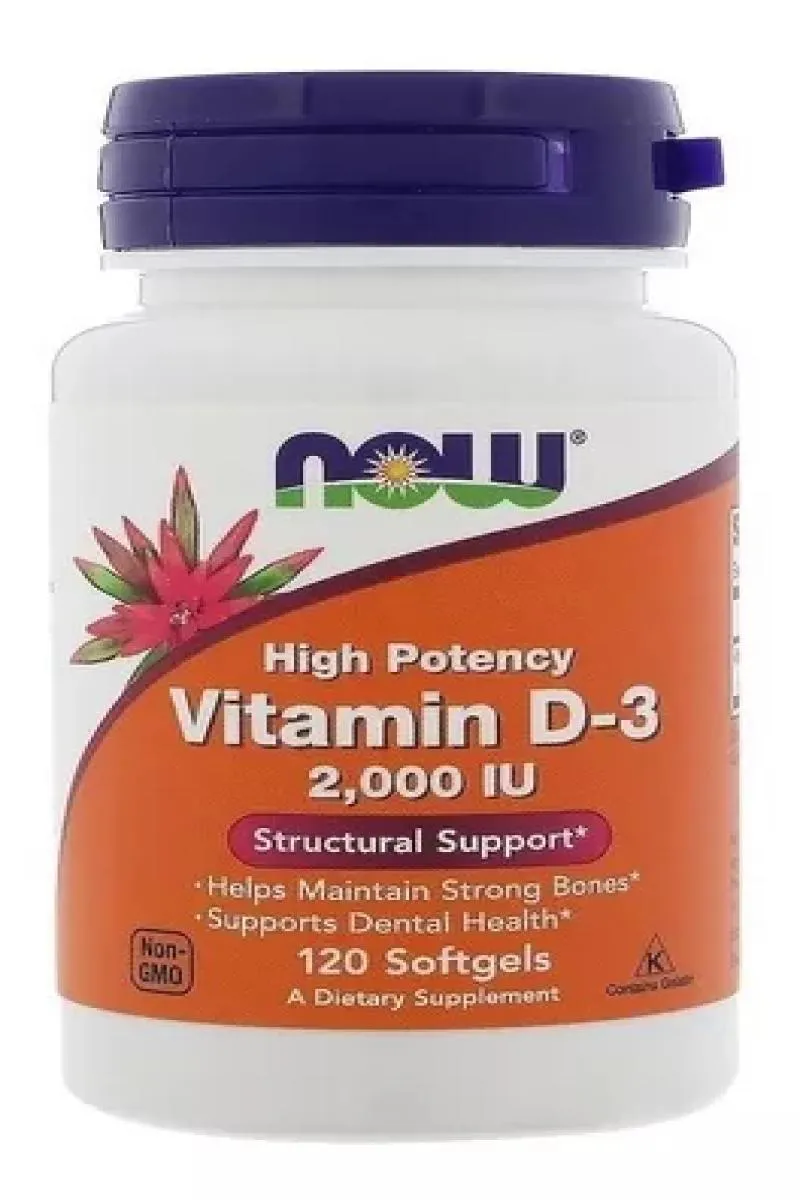 VITAMINA D3 2000 IU NOW FOODS 120 SOFT GELS IMPORTADO EUA
