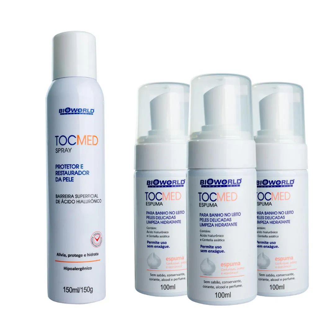 KIT 3 TOCMED ESPUMA 100 ML + TOCMED SPRAY 150 ML