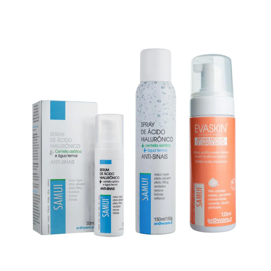 KIT SPRAY ANTI-SINAIS 150 ML + SéRUM ANTI-SINAIS 30 ML + ESPUMA MICELAR FACIAL PELE OLEOSA 120 ML