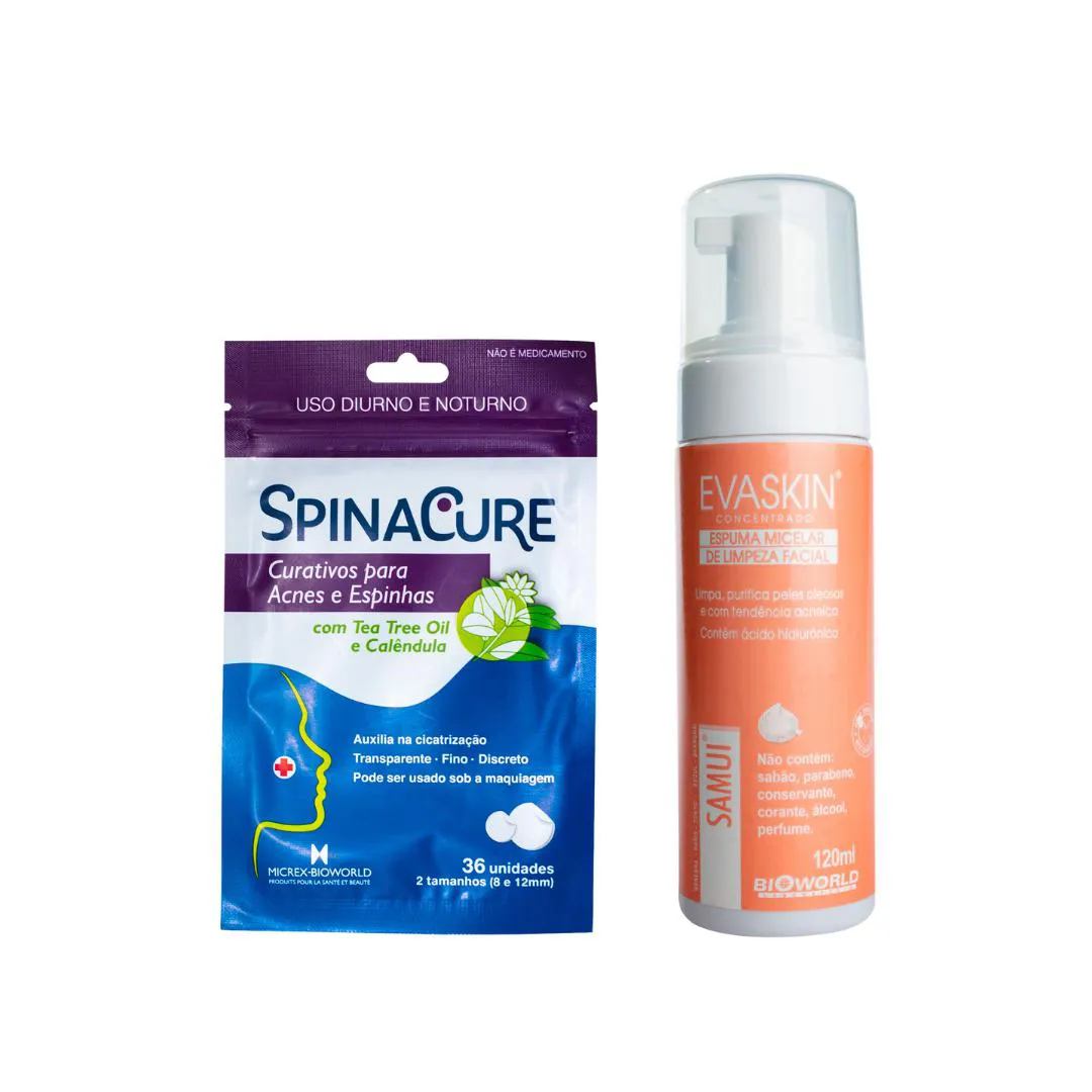KIT SPINACURE CURATIVO 36 UN. + ESPUMA MICELAR FACIAL PELE OLEOSA 120 ML