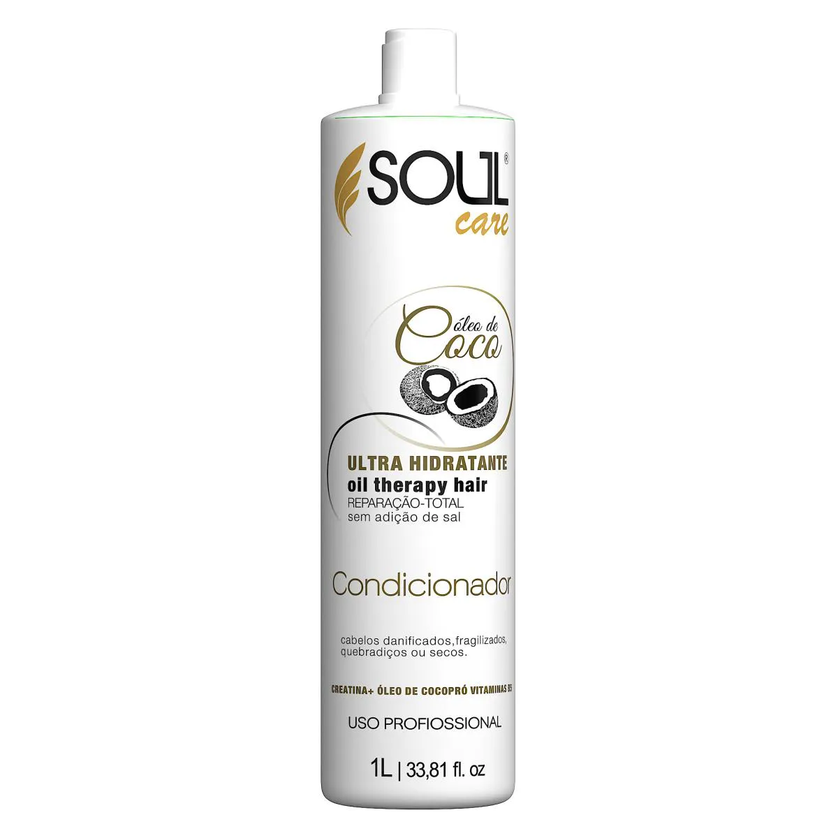 CONDICIONADOR DE HIDRATAçãO PROFISSIONAL OLEO DE COCO SOUL CARE 1 LITRO CRONOGRAMA CAPILAR