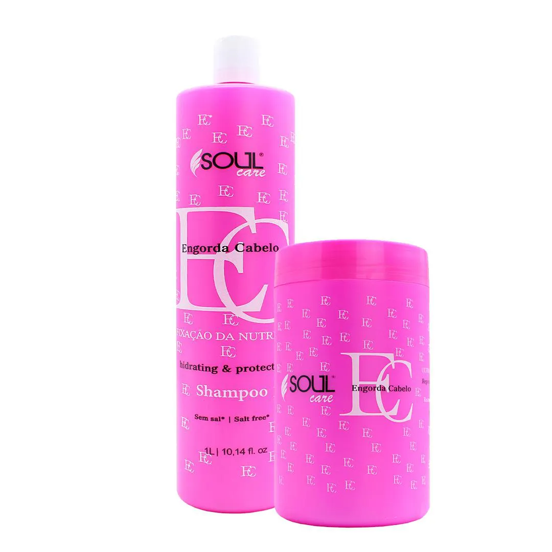 KIT RECONSTRUçãO PROFISSIONAL ENGROSSADOR CABELO DE 1 KG SHAMPOO E MASCARA CRONOGRAMA CAPILAR