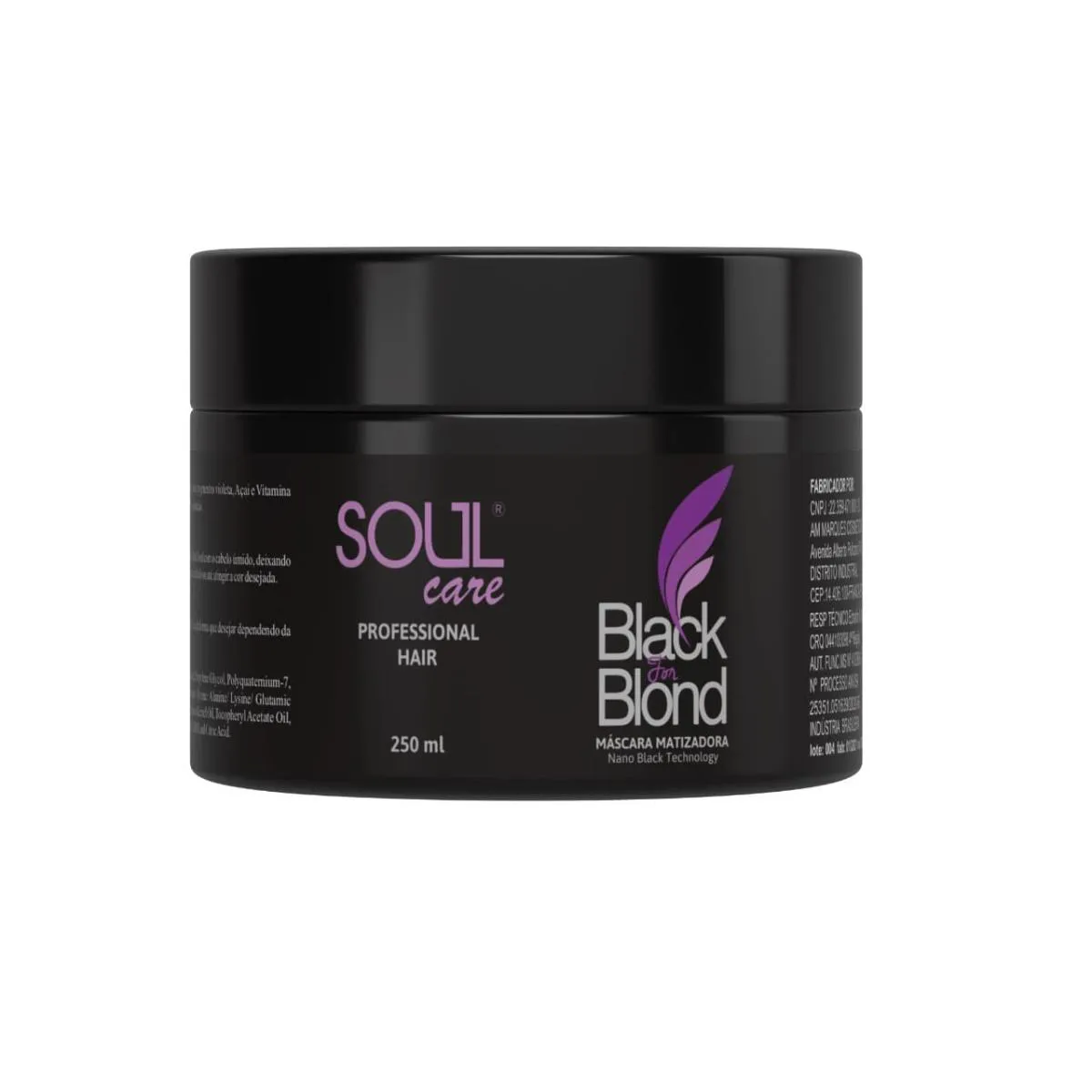 MáSCARA MATIZADORA BLACK BLOND PARA LOIRAS E GRISALHOS DESAMARELADORA SOUL CARE PROFISSIONAL 300 G