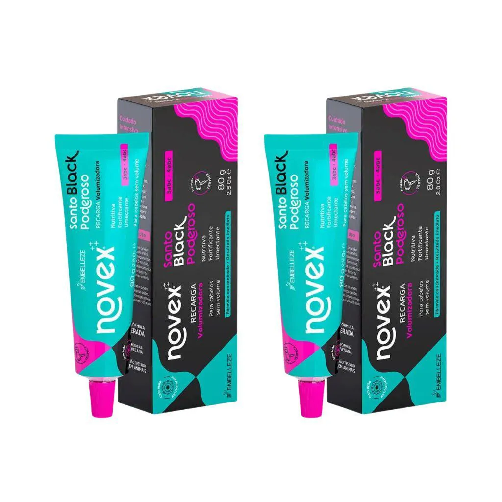 RECARGA NOVEX 80G SANTO BLACK PODEROSO BOMBA DE OLEO - 2UN