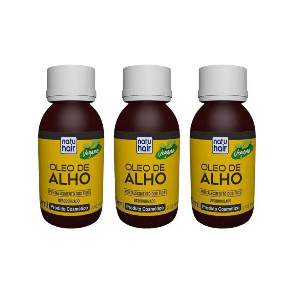 OLEO CAPILAR NATUHAIR 60ML ALHO - KIT C/ 3UN