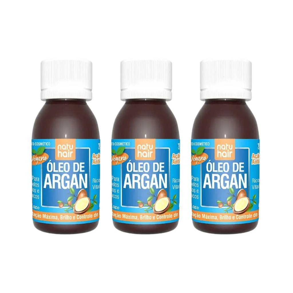 OLEO CAPILAR NATUHAIR 60ML ARGAN - KIT C/ 3UN