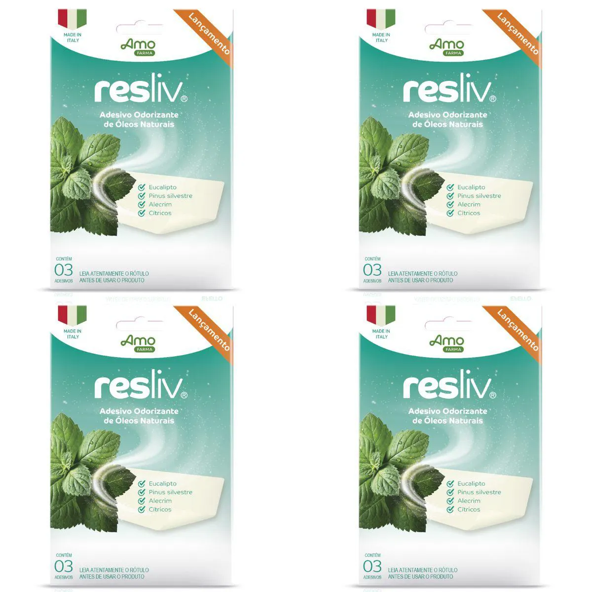 4 RESLIV ADESIVO ODORIZANTE PARA RESPIRAÇÃO - AMOVERI FARMA