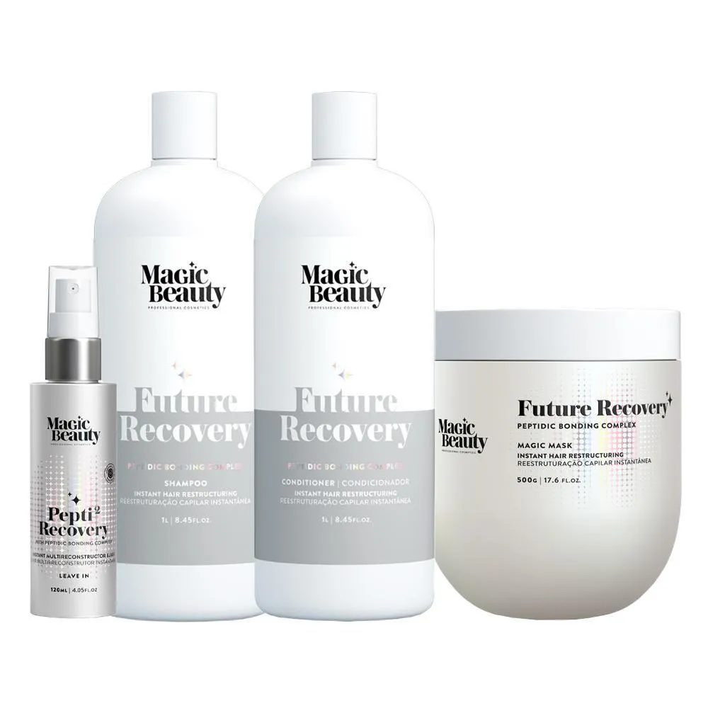 KIT MAGIC BEAUTY FUTURE RECOVERY - SHAMPOO 1000ML + CONDICIONADOR 1000ML + MáSCARA 500G + LEAVE-IN PEPTI 120ML