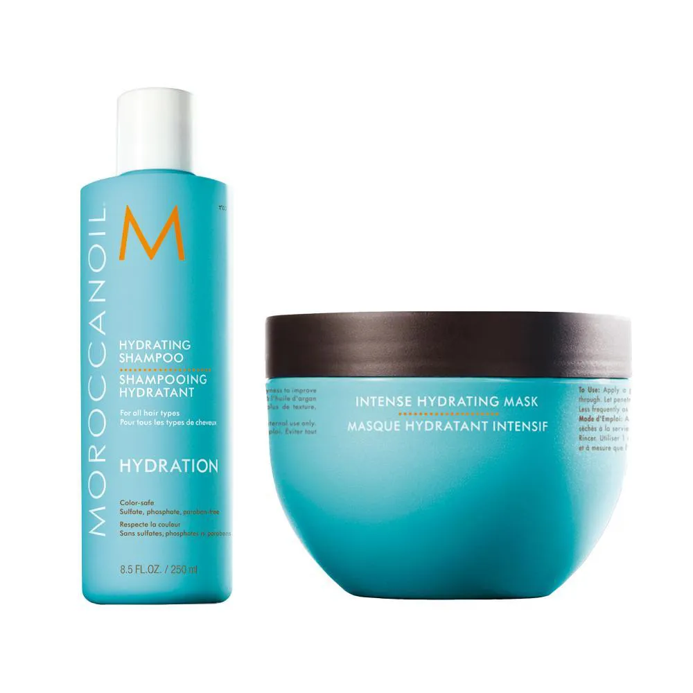KIT MOROCCANOIL HYDRATION - SHAMPOO 250ML + MáSCARA INTENSE 250ML